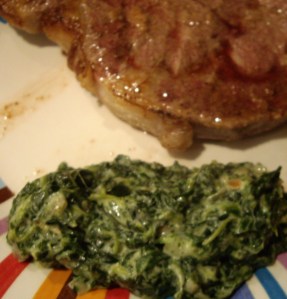 creamed spinach and steak